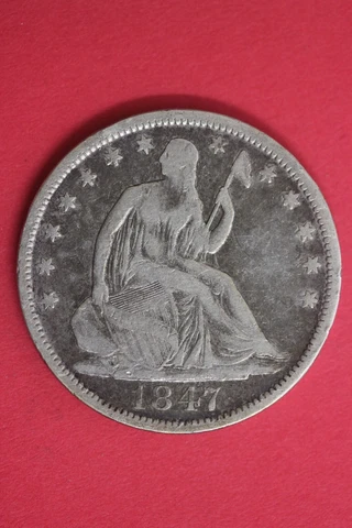 1847 O Seated Liberty Half Dollar Exact Coin Shown Flat Rate Shipping OCE 70 Cover