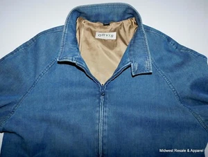 ORVIS Herren Full Zip gefütterte blaue Denim Barracuda Bomberjacke Größe Large - Bild 1 von 12