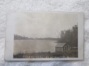 Singer Lake Baroda Michigan RPPC Antique Photo Postcard 1908 - Picture 1 of 3