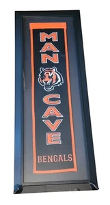 Cincinnati Bengals Man Cave Heritage Wool Banner Football NFL Framed Display - Picture 1 of 8