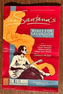 SANTANA FILLMORE 1988 AUTOGRAPH CONCERT POSTER F16 SIGNED - Picture 1 of 1