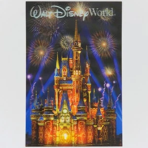 3D Cinderella Castle Postcard Disney World Lenticular Magic Kingdom Fireworks - Picture 1 of 2
