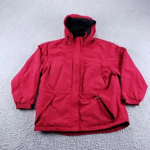 Eddie Bauer Parka Jacket Men Large Red Hooded Thinsulate WeatherEdge Vintage - Picture 1 of 15