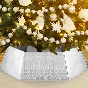 Large Christmas Tree Collar Xmas Hexagon Metal Christmas Tree Skirts Cover Tree - Picture 1 of 6