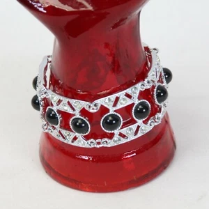 Women Silver Bracelet With Black Rinestones 7 1/4" Long - Bild 1 von 7