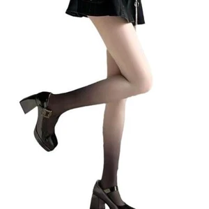 Gradient Stockings Black White Sexy Thin Pantyhose Stockings Sock Wom HOT - Picture 1 of 10