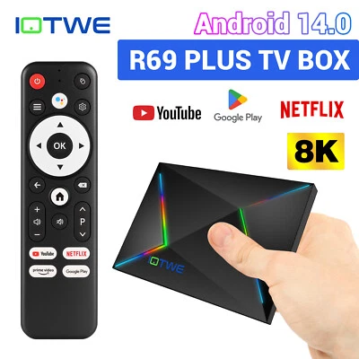 NEW 2025 Android14.0 Smart TV BOX 64GB 32GB WIFI Netzwerk Media Player Octa Core - Bild 1 von 4