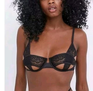 NUOVO! Reggiseno con ferretto For Love & Lemons delicato in pizzo nero! XXS - Foto 1 di 5