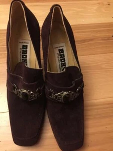 Women's made in Italy leather suede shoes BRONX size 38 US 7.5 - 8 ITALY - Picture 1 of 3