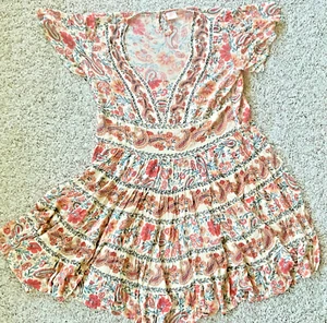 BILA Midi Dress Women Sz M Paisley Floral Peasant Cottagecore Boho Flowy NWT - Picture 1 of 14