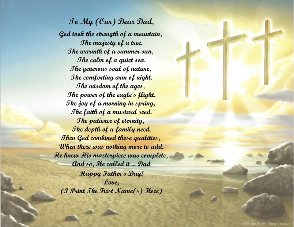 Father's Day Gift 4 Dad from your Son, Daughter, 2+Children Personalized Poem #2 - Image 1 of 1