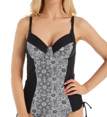 Camiseta de baño Panache NEGRO/BLANCO Samara Balconnet Tankini, EE. UU. 36DD/E, UK 36DD Foto 1 de 4