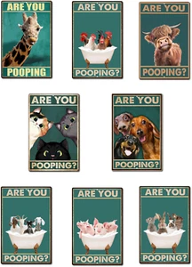 Are You Pooping  Metal Aluminum Sign 8"x12" Funny Bathroom Toilet Choose One - Picture 1 of 19