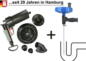 Pressluft Rohrreiniger 4 Bar + Rohrreinigungswelle Abflussreiniger Rohrfrei - Bild 1 von 9