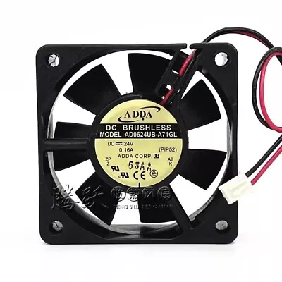 ADDA AD0624UB-A71GL 6025 24V 0.16A 6CM 2-Pin Inverter Cooling Fan - Image 1 of 3