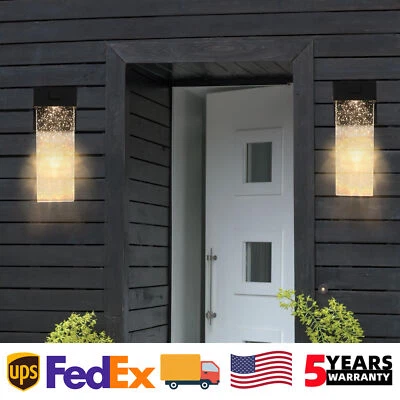 Paquete de 2 luces de pared modernas de 12"" para exteriores de atardecer a amanecer accesorios de montaje en porche exterior Foto 1 de 4