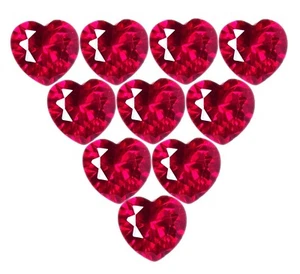 Lote de 10 piezas de rubí rojo natural 12 mm piedras preciosas sueltas certificadas forma de corazón W294 - Imagen 1 de 20