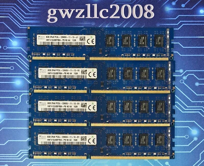 32GB (4x8GB) PC3L-12800u DDR3-1600MHz 2Rx8 Non-ECC Hynix HMT41GU6BFR8A-PB - Image 1 of 2
