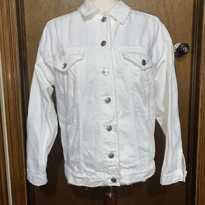 American Eagle denim jacket womens Light  Cropped Distressed Cotton Size XS - Picture 1 of 4