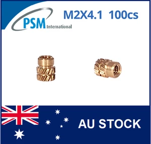INSERT FOR PLASTIC M2 X 4.1 SPIRO BRASS - Picture 1 of 8