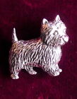 Pewter Skye Terrier  Dog Brooch Pin  Signed