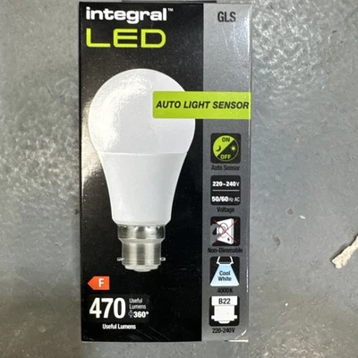 x10 - Light Bulb Frosted 4.8w LED Dusk Till Dawn Sensor Non Dimmable 4000K B22 - Image 1 of 4