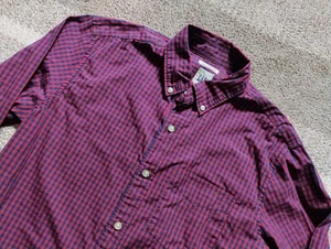 Gap Shirt Men Small Oxford Gingham Standard Fit Button Up Long Sleeve - Picture 1 of 7