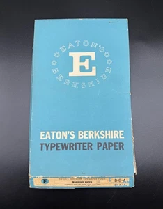 Vtg Eaton’s Berkshire Typewriter Paper Manifold Paper 500 Sheets 8.5x14 - Picture 1 of 4