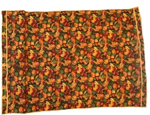 "Mantel hecho a mano vintage VIP Joan Messmore otoño bodegón tela 80 x 51"" calabaza" - Imagen 1 de 6