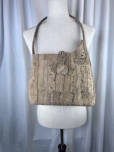 Cork Tote Bag Purse Medium Top Handle Brown Tan Lightweight NWOT - Picture 1 of 10