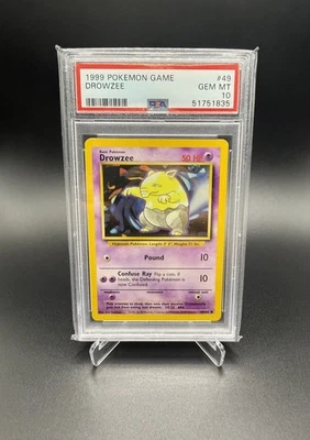 Pokémon TCG Drowzee Base Set 49/102 Unlimited  PSA 10 - Image 1 of 2