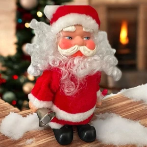 Vintage musikalischer gehender Weihnachtsmann klingelt Glocke singt Ersatzteile/Reparaturen funktioniert nicht - Bild 1 von 13