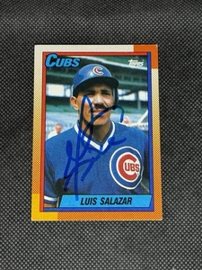 Luis Salazar Chicago Cubs 1990 Topps Signed Auto Card #378 ~ COA - Picture 1 of 3