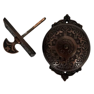 Hand Crank Twist Door Bell Antique Victorian Vintage Replica Bronze - Picture 1 of 7