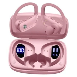Wireless Earbuds Bluetooth Headphones 48hrs Play Back Sport Earphones Pink - Picture 1 of 7