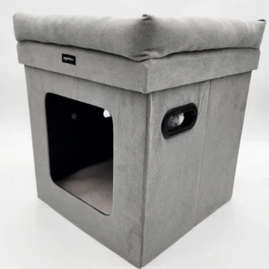 Cat House with Cat Bed for Napping and Lounging Grey - Picture 1 of 7
