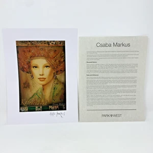 Litografía Csaba Markus 2021 con barniz puntual "Kapricianna"” certificado de autenticidad 12" x 9" - Imagen 1 de 4