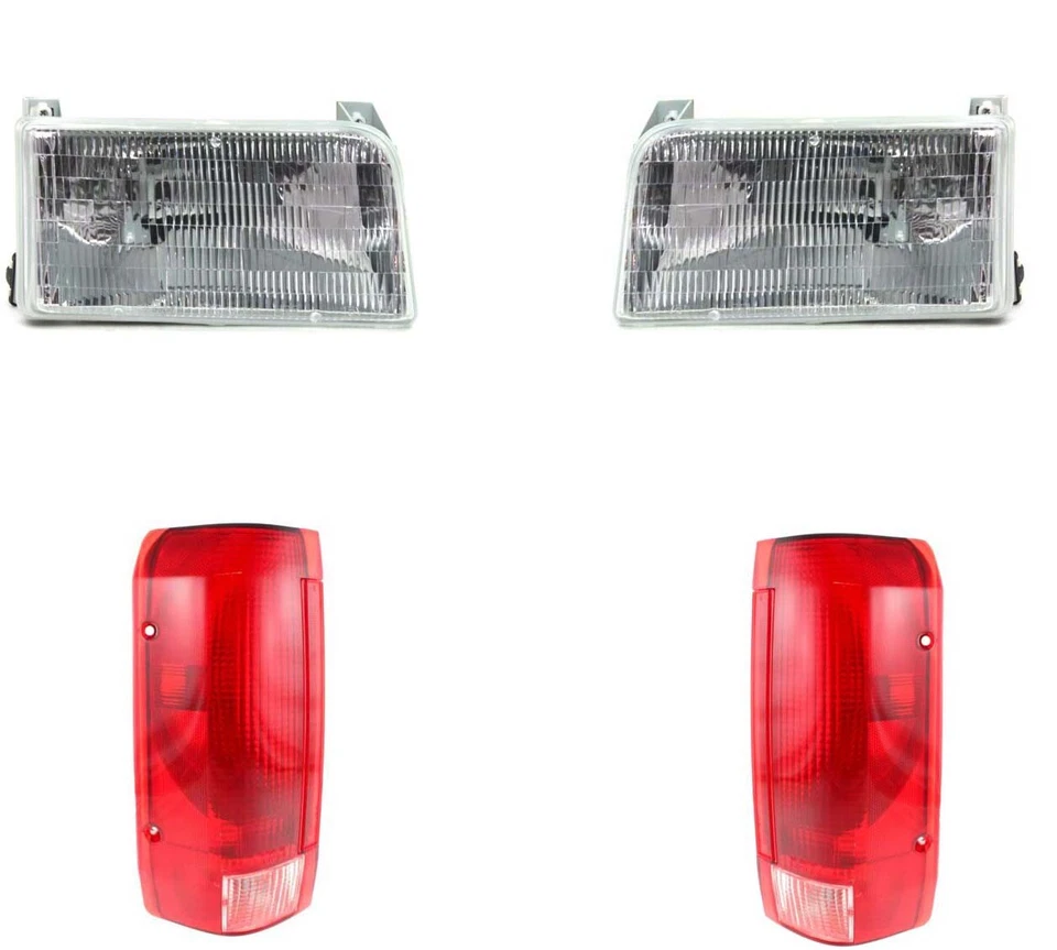 Headlights For Ford Truck Bronco 1992 1993 1994 1995 1996 With Tail Lights Foto 1 de 4