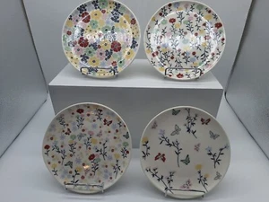 4 Dessert Plates Alltrue French Toast Flowers & Butterflies Original Box - Picture 1 of 9