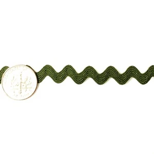Ric Rac Trim Rick Rack Braid Zig Zag Ribbon 3/8" Army Green 10 yds RR84 - Picture 1 of 1