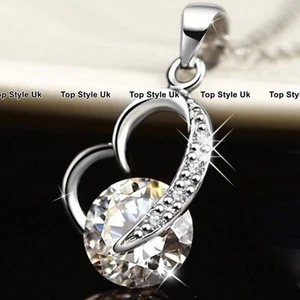 Heart Holding Diamond Pendant Necklace Chain Fashion Jewelry Gifts for Her  - Picture 1 of 6