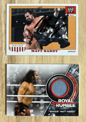 WWE Lot 2:  Matt Hardy: 2008 Topps Auto /2018 Topps Event Relic (94/299) - Image 1 of 3