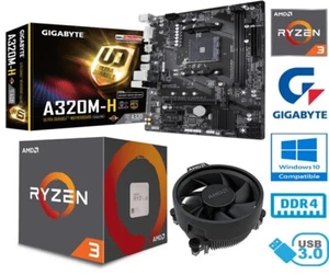 AMD RYZEN 3 1200 BUNDLE - 4 CORE - GIGABYTE A320M-H MOTHERBOARD - Picture 1 of 8