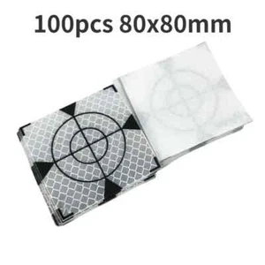 Hoja reflectora blanca 100 piezas para piezas de estación total pegatina reflectante 80 x 80 mm - Imagen 1 de 7