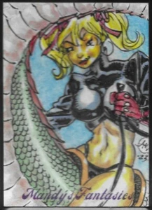 2024 5finity Mandy's Fantasies SKETCH card - Alex Magno /15 dragon rider drawn - Picture 1 of 2