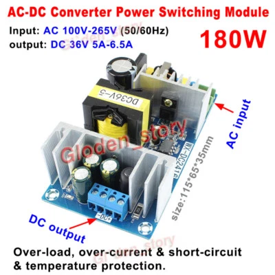High Power AC-DC Converter 110V 220V 230V to 36V 5A 180W Switching Power Supply - Image 1 of 4