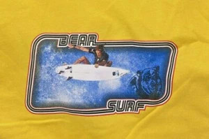 Bear Surfboards Shirt Mens Size Large Yellow 1990's Y2K Made in USA Vinatge - Picture 1 of 5