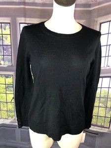 Charter Club Luxury S NWT  100% Merino Wool  Sweater Black Buttons On Cuff - Picture 1 of 13