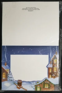 18 pack 5x7 Photo Holder Christmas Greeting Cards, Village Scene, with Envelopes - Picture 1 of 3