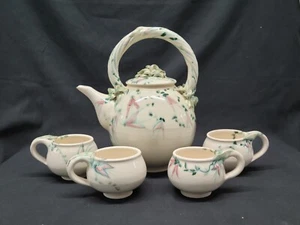 Studio Pottery teiera e tazze vintage 1993 firmato ceramica set da tè #5530 - Foto 1 di 24